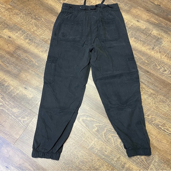 American Eagle Lyocell Baggy Jogger Cargo Pants High Rise Womens Small Black - Picture 7 of 10